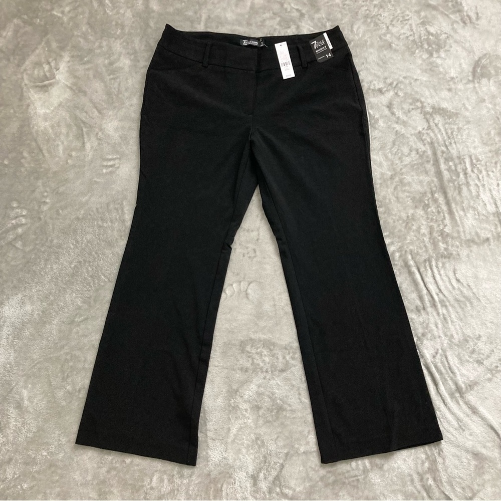 New York & Company 7th Avenue NYC Bootcut Stretch Pants Black Size 14 Petite